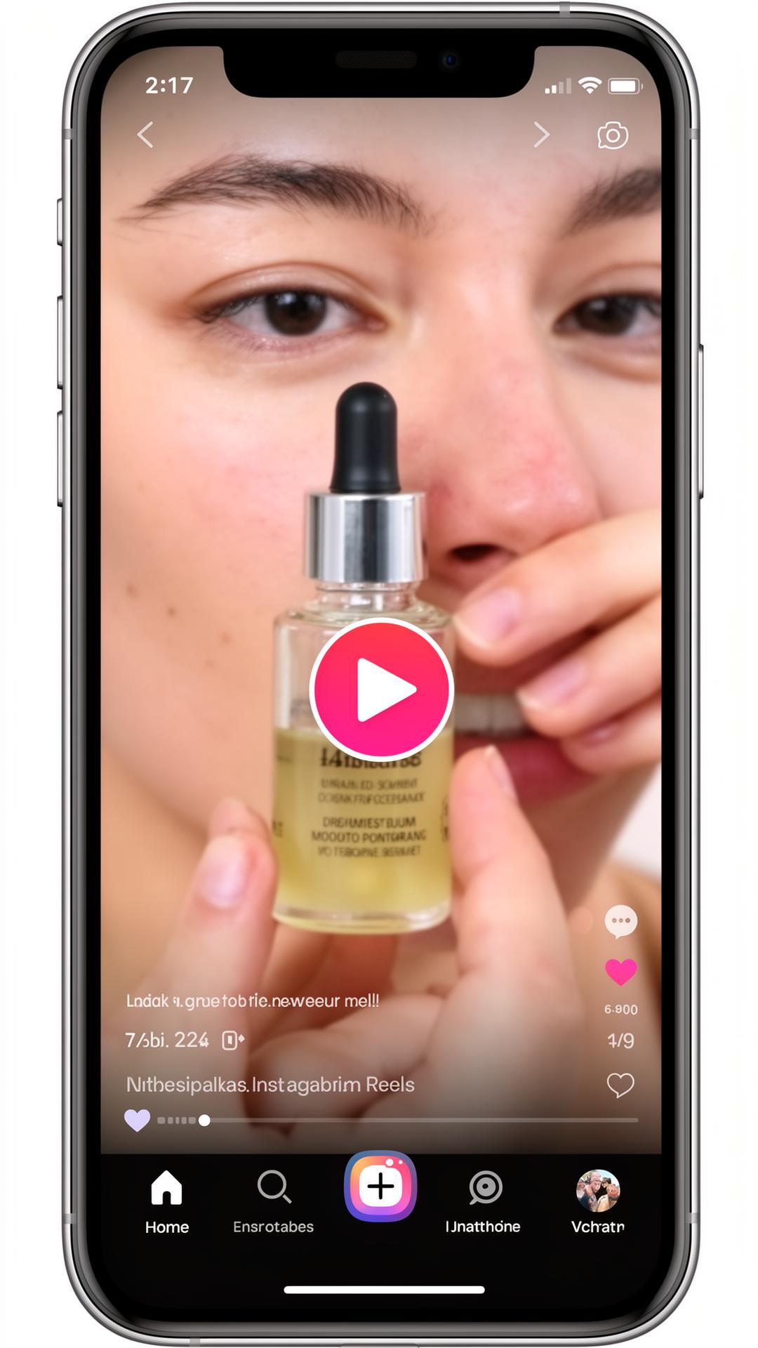 Reels de produto com sérum anti-aging para marca de beleza.