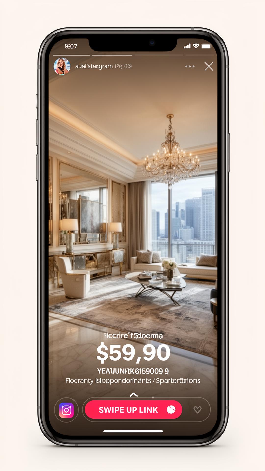 Stories de lançamento imobiliário com CTA de swipe up.